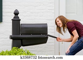 Girl Checking for Mail Girl Checking for Mail