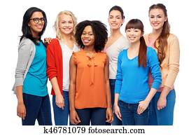 international group of happy smiling women international group of happy smiling women