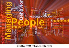 Managing people background concept glowing Managing people background concept glowing