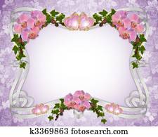 Orchids and ivy wedding invitation border Orchids and ivy wedding invitation border