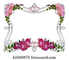 Orchids and ivy wedding invitation border Orchids and ivy wedding invitation border
