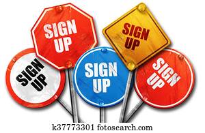 sign up, 3D rendering, rough street sign collection sign up, 3D rendering, rough street sign collection