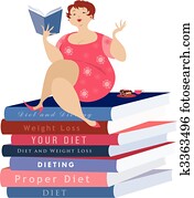 Siiting, ligado, a, dieta