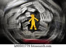 spinnen, coronavirus, und, wirtschaftlich, nachrichten, schlagzeilen