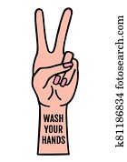 Wash your hands sign, vector Wash your hands sign, vector