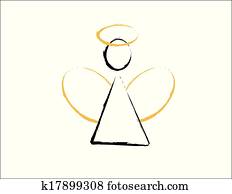 מלאך, עם, זהוב, כנפיים, ו, הילה