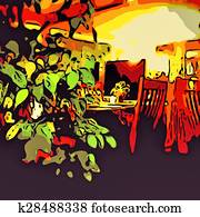 型, そして, 保温カバー, 食堂