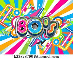 80s, party, abbildung, logo 80s, party, abbildung, logo