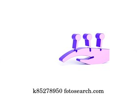 Purple Acupuncture therapy on the hand icon isolated on white background. Chinese medicine. Holistic pain management treatments. Minimalism concept. 3d illustration 3D render Purple Acupuncture therapy on the hand icon isolated on white background. Chinese medicine. Holistic pain management treatments. Minimalism concept. 3d illustration 3D render
