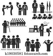 schule- kursteilnehmer, ereignisse, symbol