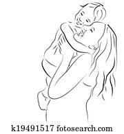 szczęśliwy, macierz i córka