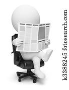 3d small people - newspaper 3d small people - newspaper