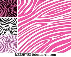 cor-de-rosa, pele zebra, impressão animal, padrão