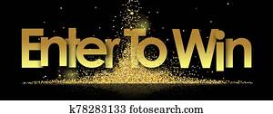 Enter to Win in golden stars and black background Enter to Win in golden stars and black background