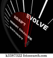 Evolve - Speedometer Tracks Progress of Change Evolve - Speedometer Tracks Progress of Change