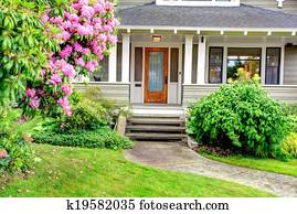 House exterior. Entrance column porch