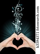 Love magic, hands of heart shape Love magic, hands of heart shape