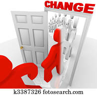 pisar, através, a, mudança, entrada