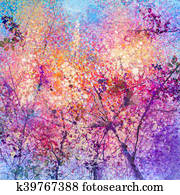 תקציר, פרח של דובדבן, פרוח, וואטארכולור צובע, רקע