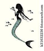 A mermaid silhouette A mermaid silhouette