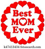 Best Mum Ever Hearts Best Mum Ever Hearts