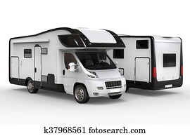 Big camper van - front and back - side by side Big camper van - front and back - side by side