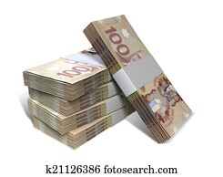 Canadian Dollar Notes Bundles Stack Canadian Dollar Notes Bundles Stack