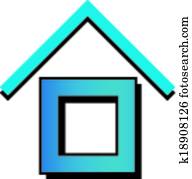 casa, con, un, techo