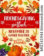 Friendsgiving potluck and Thanksgiving symbols Friendsgiving potluck and Thanksgiving symbols