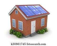 house with solar panel house with solar panel