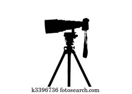 Professional sports photographer camera silhouette Professional sports photographer camera silhouette