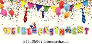 weiberfastnacht, קונפטי, סרטים, קשרים, קטע שבראש