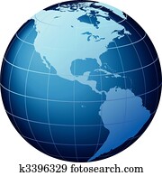 World Globe - USA view - Vector World Globe - USA view - Vector