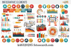 事務, 以及, 購物, infographics, template., vector.