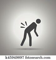 backache icon . the person with back pain backache icon . the person with back pain