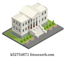 Isometric courthouse building. Law and justice concept. Vector illustration Isometric courthouse building. Law and justice concept. Vector illustration