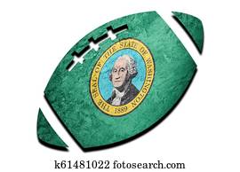 Rugby ball Washington state flag. Washington flag background Rugby ball Rugby ball Washington state flag. Washington flag background Rugby ball