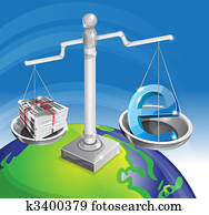 Scale With Money And Communication Sign