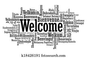 Welcome Word Cloud illustration