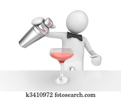 Barman pouring your pink cocktail Barman pouring your pink cocktail