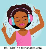 Black Woman Enjoying Music Black Woman Enjoying Music