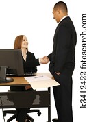 Isolated Shot Of Business People Make A Deal