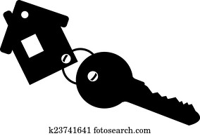 Keychain house with key