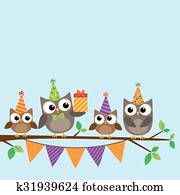 Party owls card