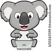 קואלה, עם, מחשב נייד