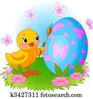 Chicken Painting Easter Egg Chicken Painting Easter Egg