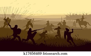 Illustration of medieval battle. Illustration of medieval battle.