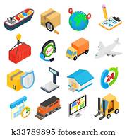Logistics isometric 3d icons