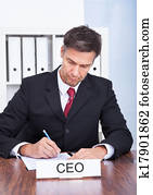 mužský, ceo, pracovní ve, úřad