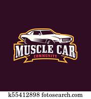 músculo, car, logotipo